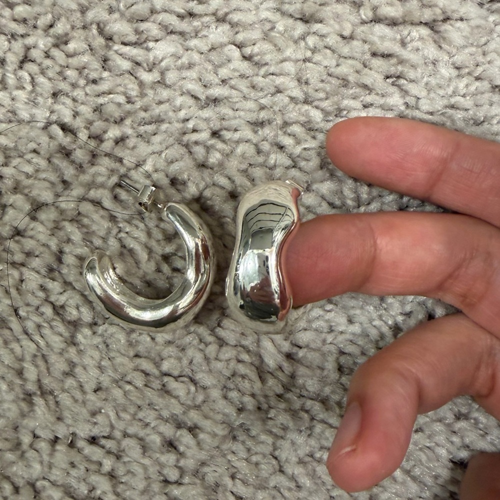 Silver hoop earrings